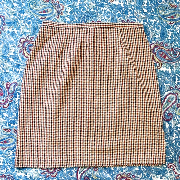 90's Vintage Plaid Houndstooth Americana Mini Skirt - Picture 1 of 7